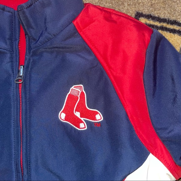 MLB Boston Red Sox Windbreaker Zip Up Activewear Athletic Outerwear Jacket Top - Picture 3 of 5